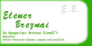 elemer breznai business card